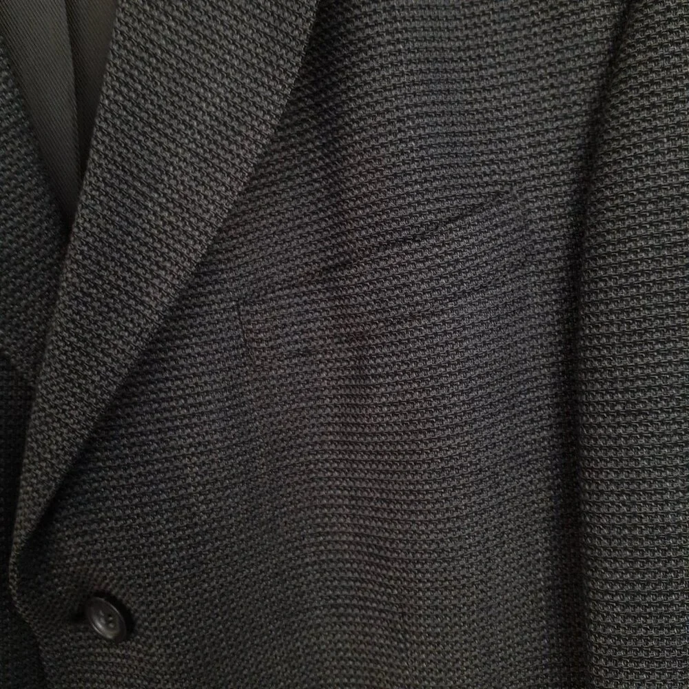 Oscar de la Renta Wool Tweed 3-Button Blazer Gray Size 42L